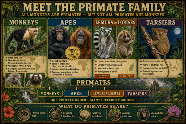 Meet the Primate Family Educational Sign