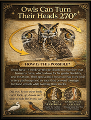 Owls Can Turn Their Heads 270° Educational Sign