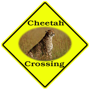 Cheetah Crossing Sign